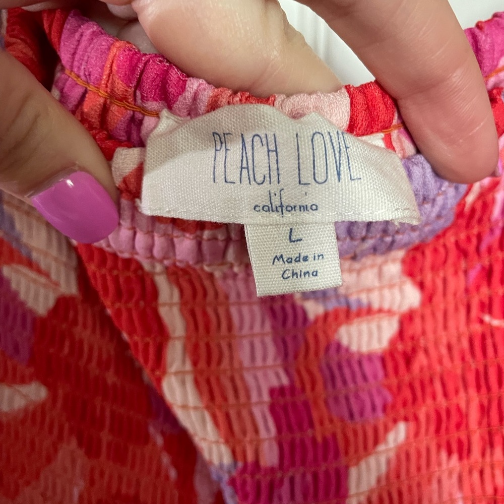 Peach Love California Pink & Red Floral Maxi Dress - Picture 2 of 2